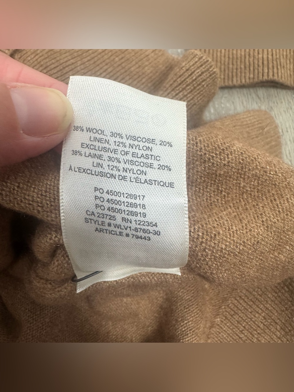 Babaton Mulray Turtleneck Sweater Dress Brown Wool Linen Knit Size Small - Picture 5 of 6
